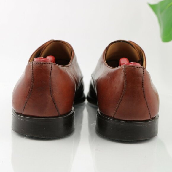 VTG Stanley Blacker Mens Oxford Size 11.5 Red Leather Italy Handmade Dress Shoe - Picture 6 of 12